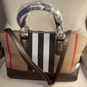 Canvas Plaid Shoulder-Tote 🇮🇹 Designer Handbags/Women’s Luxury Canvas/ Brand New